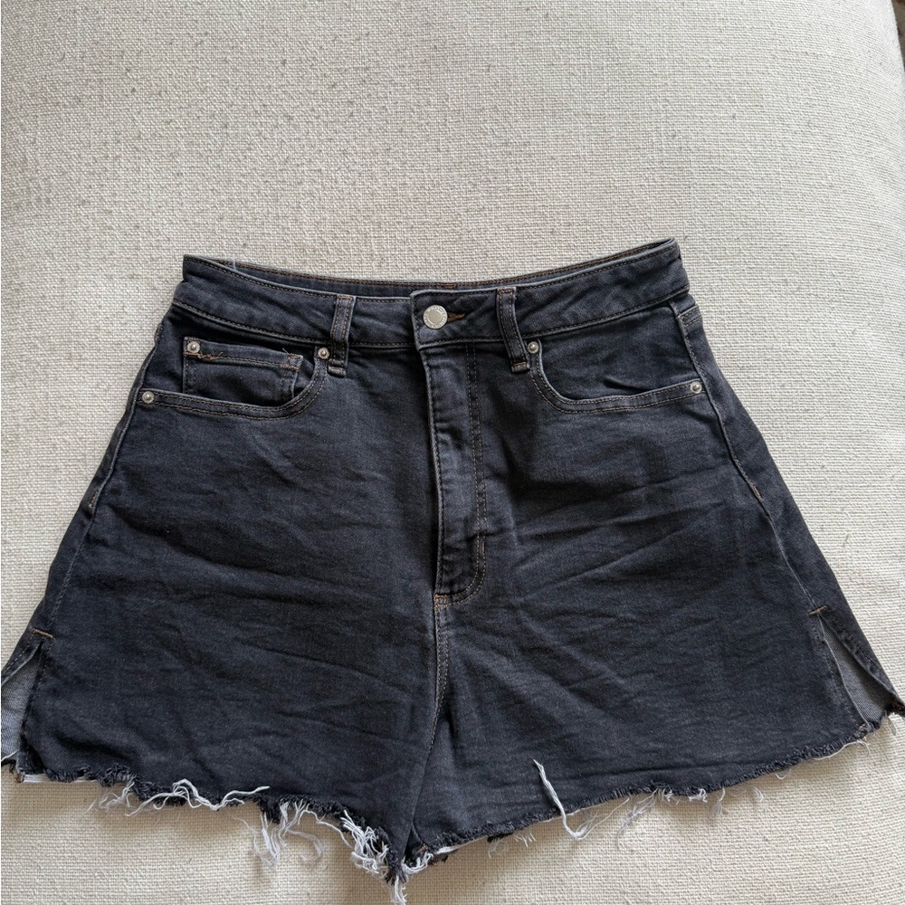 WeWoreWhat bell flare Black Denim Shorts